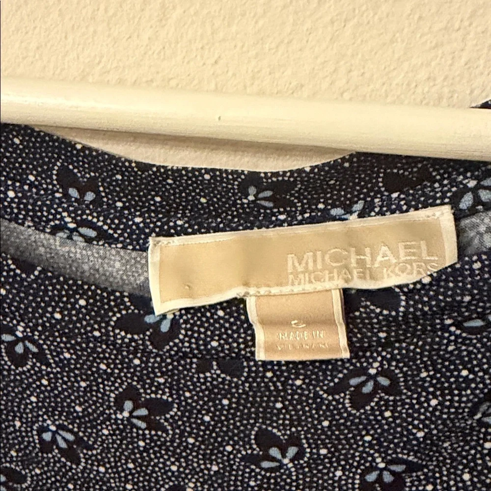 Michael Kors Dark Blue Patterned Blouse